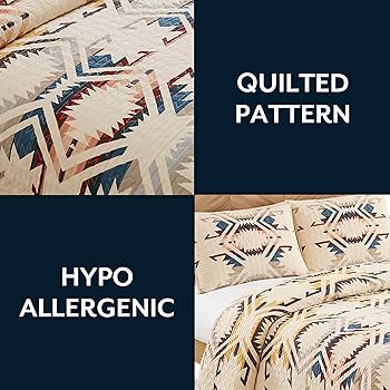 Amazon｜PENDLETON ホワイトサンド フル/クイーンキルト寝具セット、枕